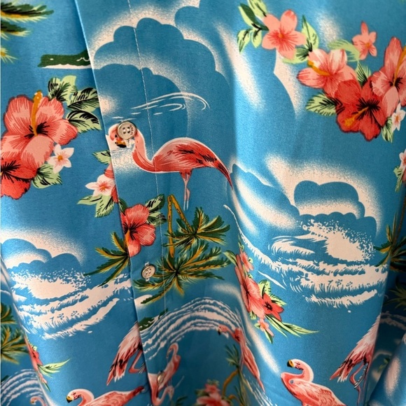 SSLR Hawaiian Men’s Shirt 4XL Flamingo Short  Sleeve 
Casual Beach Tropical - Picture 6 of 6